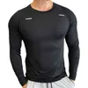 Running skjorta män långärmad elastisk gym skjorta sportkläder kompression torr passform skjortor för män fitness sport träning t-shirt l220704