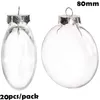 Främjande - 20 stycken x DIY Pearable/Shatterproof Christmas Bauble/Ball Decoration 80mm Plastic Disc Ornament 220527
