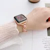 Excelente tira de aço inoxidável Lady para Apple Watch Ultra 49mm 38mm 40mm 41mm Banda 42mm 44mm 45mm LUST WAIST Bandeira Iwatch Series 8 7 SE 6 5 4 3