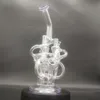 10 in viola Narghilè Bong in vetro Bong Recycler Tubi Tubi dell'acqua Bong Pipa da fumo Bottiglie d'acqua Dab Rig Tubo dell'acqua Ciotola da 14 mm