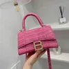 Purses Simple crocodile handbag new bright leather casual shoulder bag letter messenger women's bag