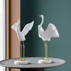 Nordic Simulation Resin Red Crowned Crane Craft Moderne Decoratieve Voorwerpen Beeldjes Woonkamer Ornamenten Bruiloft Decoratie Props Home Decor