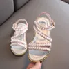 Mädchen Perlen Sandale Sommer Kinder Kinder Sandalen Offene Spitze Weiche Schuhe Luxus 220622