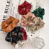 Mulheres meninas do vintage elegante couro elástico faixas de cabelo senhora adorável macio scrunchies borracha feminino moda acessórios para o cabelo aa220323