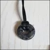 Pendant Necklaces Pendants Jewelry 18Mm Gogo Donut Natural Agate Rose Quartz Crystal Stone Bead Round Big Hole Sim Dhksg