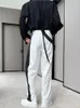 Abiti da uomo Blazer Pantaloni tinta unita da uomo casual Cintura obliqua a righe Decorazione Stile coreano 2022 Alla moda Semplice Sciolto Versatil
