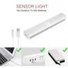 Nattlampor rörelse sensor trådlöst led USB uppladdningsbar 20 30 40 cm lampa för kökskåp garderob sovrum dekornera