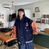 Frauen Bomber Baseball Jacke Cord Mäntel Frauen Frühling Herbst Koreanische Lose Kawaii Bär Streetwear Übergroße Kleidung 220815