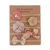 Hair Accessories 5pcs/set Elastic Flower Headbands For Baby Girls Bow Nylon TurbanHair