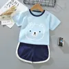 Roupas conjuntos de roupas de verão infantil de manga curta T Toddler Girls T-shirt Shorts de duas peças para crianças fantasia de meninos de roupas de vestuário