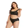 Momens sexy moda de banho de banho de banho de banho de banho de natação de praia de duas peças de duas peças de cor preto estampares plus size sem sutiã Suporte suporta de verão biquínis de banho de verão