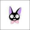 Pinsbrooches Jewelry Black Cat Jiji Enamel Pins Cartoon Movie Broothes Custom Animal Badge For Bag Hat Ubranie na klapę kołnierz żydowca dhtnm
