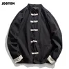 Jddton Men Scimono Open Jackets Solid Overwear Coats Свободный китайский стиль в стиле мужского пола с длинным рукавом в ретро -комфорте.