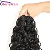 Deep Wave Claw On Human Hair Ponytail For Black Women Peruvian Virgin Curly Clip In Extensions 100% Natural Pony Tail Hairpieces