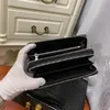 Portafogli di lusso per donna marrone in pelle nera con doppia cerniera portafoglio da uomo lungo classico da donna con portacarte Pochette Portafoglio