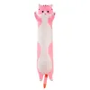 Söta 50 cm långa katter leksaker elastiska fyllda plyscha squishy kattkudde kudde kuddly kompis brun rosa grå grossist la491