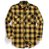 Fall Men's Flannel Plaid Long-Sleeved Casual Button Shirt USA Regular Fit Size S To 2XL, Classic Checkered, Double Pocket Design 220323