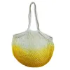 Sacs à provisions Sac à main Tie-dye Shopper Fourre-tout Mesh Net Pochette en coton tissé Manche long Sac de rangement réutilisable pour fruits Maison Légumes Organisateur F0526Q29