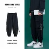 Black Cargo Pants Mens Fashion Loose Tappered Casual Pink Hip Hop Sports Japanese Streetwear Sweatpants 220704