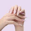 Gel fatto a mano Babybommer Fauxongles unghie strass colorati Ombre Balletto Unghie finte Nude Stampa sulle unghie Coffin Symphony Crystal 220725