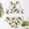 Dzieci Pine Wzorka kąpielowa Dzieci Dwoje kawałków kostium kąpielowych Zestaw Bikini Bikinis Zestaw plaży noszenie stroju kąpielowego dla dziewcząt Tankini Biquini 220426