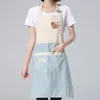 Randigt förkläde för kök justerbara bomullslinnor Förkläden för kvinnokock Förklädet Bakning Tillbehör kommersiell restaurang