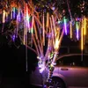 Strings Light String 8 Tubes 30cm 50cm Meteor Shower Fairy Lights Outdoor Garden Christmas Tree Holiday Garland Wedding DecorationLED LED
