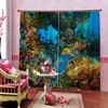 Customize cortinas 3D Window Curtain underwater world dolphin Blackout Curtains living room Bedroom Hotel Windows Decoration cortina blackout