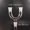 Adaptateur en verre Accessoires pour narguilés à double bol 14,5 mm et 18,8 mm Séparateur de triangles à deux tailles 3 joints sur un adaptateur givré pour options Tuyaux de bangs à eau