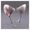 Maski imprezowe słodki kociak Faux Fur ucha obręcze do włosów Cosplay Hairband opaski dziewczyny modne akcesoria uszy zwierząt BandParty MasksParty