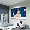 Moderno tela personalizzata dipinta per bambini in famiglia Picture per animali domestici Poster impermeabile per sposati Regalo per telaio fai -da -te 60x80 220615