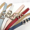 Belts Women PU Leather Female Waist Gold Color Alloy Buckle Black White Red Girls Jeans Dress Fashion BeltBelts Emel22