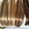 Extensions de cheveux Pièces extension de Cabello Humano Remy Virgen Brasileo Mechones Liso 30 Pulgadas Resaltado Ombr 220222