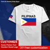 Philippines Pilipinas mens t shirt Custom Jersey Fans DIY Name Number Brand High Street Fashion Hip Hop Loose Casual Tshirt 220616