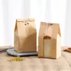 Confezione regalo StoBag 50 pezzi di carta Kraft con finestra Sacchetti per imballaggio di pane Forniture per colazione a prova di olio Cibo per feste Toast Trasparente CelebrateGift