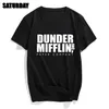 Dunder Mifflin Paper Inc program telewizyjny Mens Cotton Tshirt Girl Girl Summer Cotton T Shirt Unisex Ubrania 220526