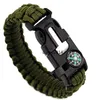 5 w 1 Outdoor Survival Bransoletka Mężczyźni Kobiety Pleciony Paracord Wielofunkcyjny Camping Rescue Emergency Liny Bransoletki Kompas Whistle Nóż