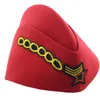 Berets Vintage Red Sailor Hut Frauen Leinwand Boot Armee Caps Stewardess Herbst Winter Fünf Sterne Kette Baskenmütze Militär Hüte LBBerets