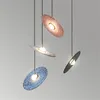 Pendant Lamps Nordic Modern Galaxy Lights Restaurant Bar Bedroom Bedside Stairwell Exhibition Hall Art Terrazzo Disc Lamp LampPendant