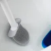 Prova de vazamento de água da escova de vaso sanitário respirável com base de silicone de base wc de cabeça plana pincel de cerdas macias com secagem rápida 220815