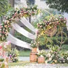 Dekorativa blommor kransar 50100 cm diy bröllop blommor väggarrangemang levererar silke pioner rose konstgjord rad dekor järn båge 4670810