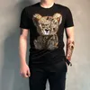 Rhinestones Tshirt Мужчины футболка Унисекс уличная одежда Стройная мужская рубашка с коротким рукавом алмазная инкрустация игрушка плюшевого мишку игрушка плюс размер 220408