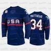 SjSj98 Maillot de hockey d'hiver de l'équipe des États-Unis 2022 Auston Matthews Patrick Kane Seth Jones Jack Eichel Matthew Tkachuk Charlie McAvoy Johnny Gaudreau T.J.