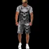 Punk Schedel 3D Gedrukt Oversize T-shirt Shorts Sets Heren Sportkleding Trainingspak Gothic Grafische Tee Tops Zomer Kleding Pak 220524