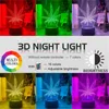 Högkvalitativ RGB 3D LED Illusion Nattljus Solid Trä Lampa Base Table Lampa Multicolor Hem Dekorativ USB-ljus