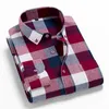 Primavera Outono camisa xadrez de algodão algodão masculino casual manga longa alta qualidade homem roupas 220323