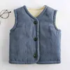 Jacket For Girls Vest Corduroy Fabric Thickened Heat Boys 1-7 Year Old Beibei Fashion High-Quality Casual Kids Clothing J220718