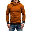 Heren herfst en winter nieuwe hoodie -pullover met hellende ritssluiting