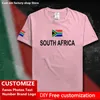 Camiseta de algodón de Sudáfrica, Jersey personalizado para fanáticos, camiseta informal holgada de Hip Hop con nombre y número de marca DIY, ZAF 220616