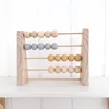 Natural Wood Abacus With Beads Kids Room Desktop Decor Baby Early Learning Education Toys Girl Boy Room Craft Ornament Presents 220518